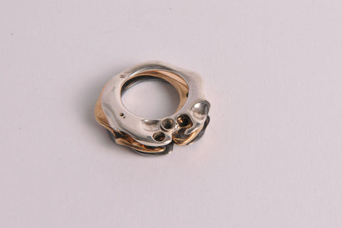 Only for you - Sterling silver and bronze pendant ring