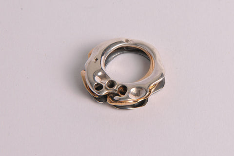 Only for you - Sterling silver and bronze pendant ring