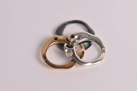 Only for you - Sterling silver and bronze pendant ring
