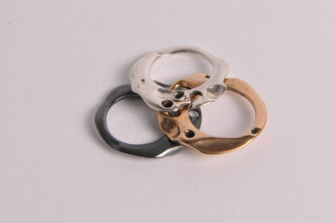 Only for you - Sterling silver and bronze pendant ring